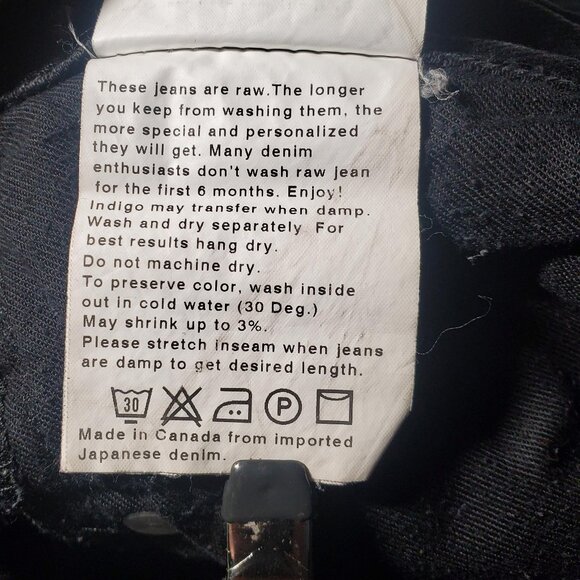 Naked & Famous Skinny Guy Jeans 31W -Painted- Destroyed-- Japanese raw denim - Picture 16 of 16